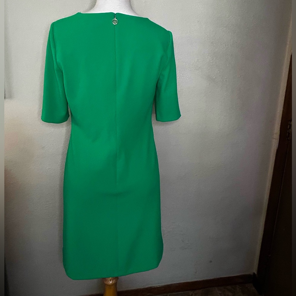 Tommy Hilfiger Women's Button-Sleeve Scuba Dress Green size 10. - Picture 5 of 9